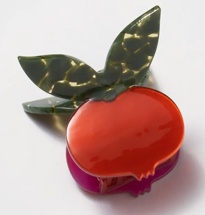 Red Pomegranate Fruit Hair Claw by Winona Irene