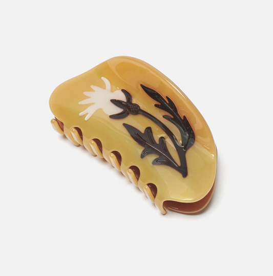 Fall Rosehip Flower Neutral Hair Claw by Winona Irene