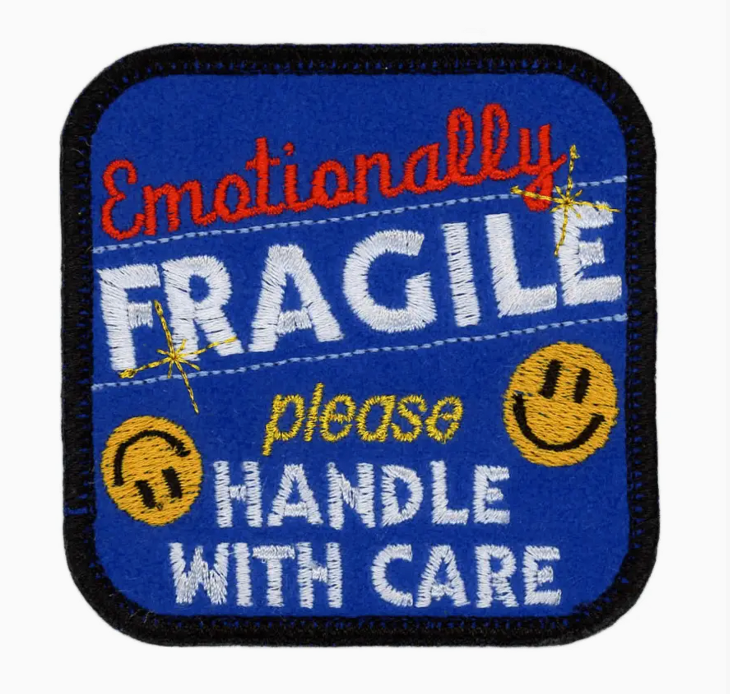 Emotionally Fragile Blue Handmade Patch | Patch Ya Later