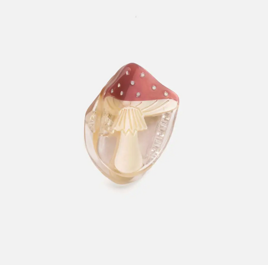 Mushroom Mini Acetate Hair Claw Clip with Rhinestones by Winona Irene