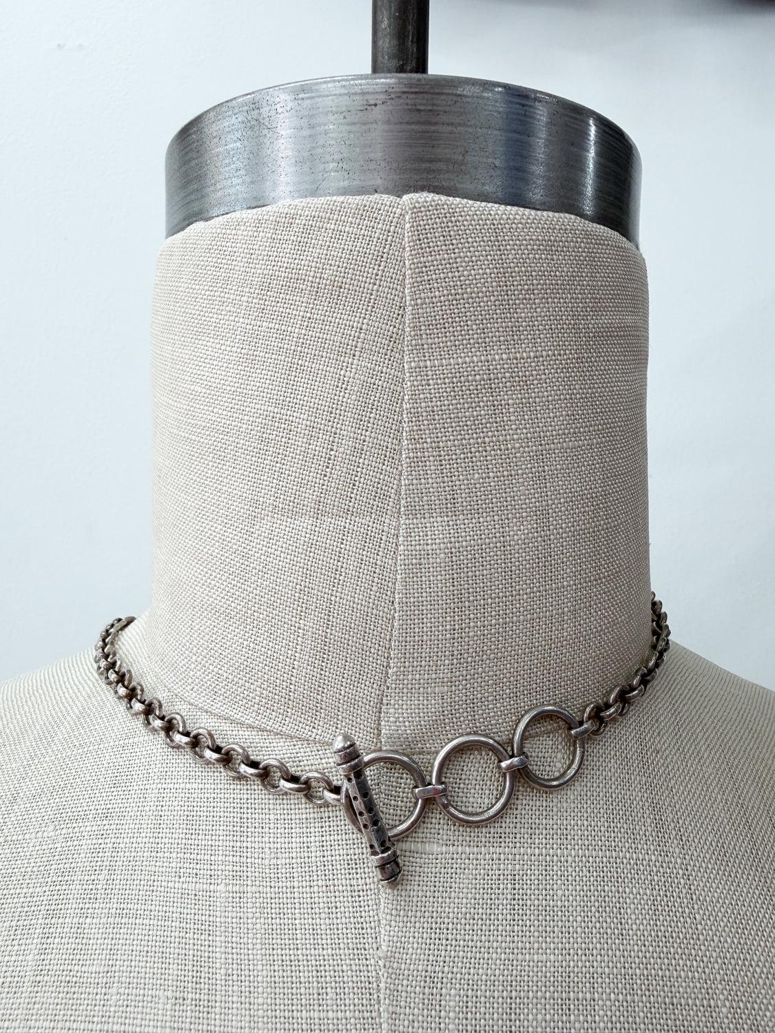1980s Vintage Moonstone Geometric Shapes Drop Necklace