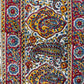 1970s Vintage Indian Cotton Hand Block Printed Uncut Fabric Yardage - Red / Yellow / Blue / Paisley - 98" x 64" (#5)