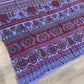 1970s Vintage Indian Cotton Hand Block Printed Uncut Fabric Yardage - Bright Purple Elephants - 64" x 96" (#12)