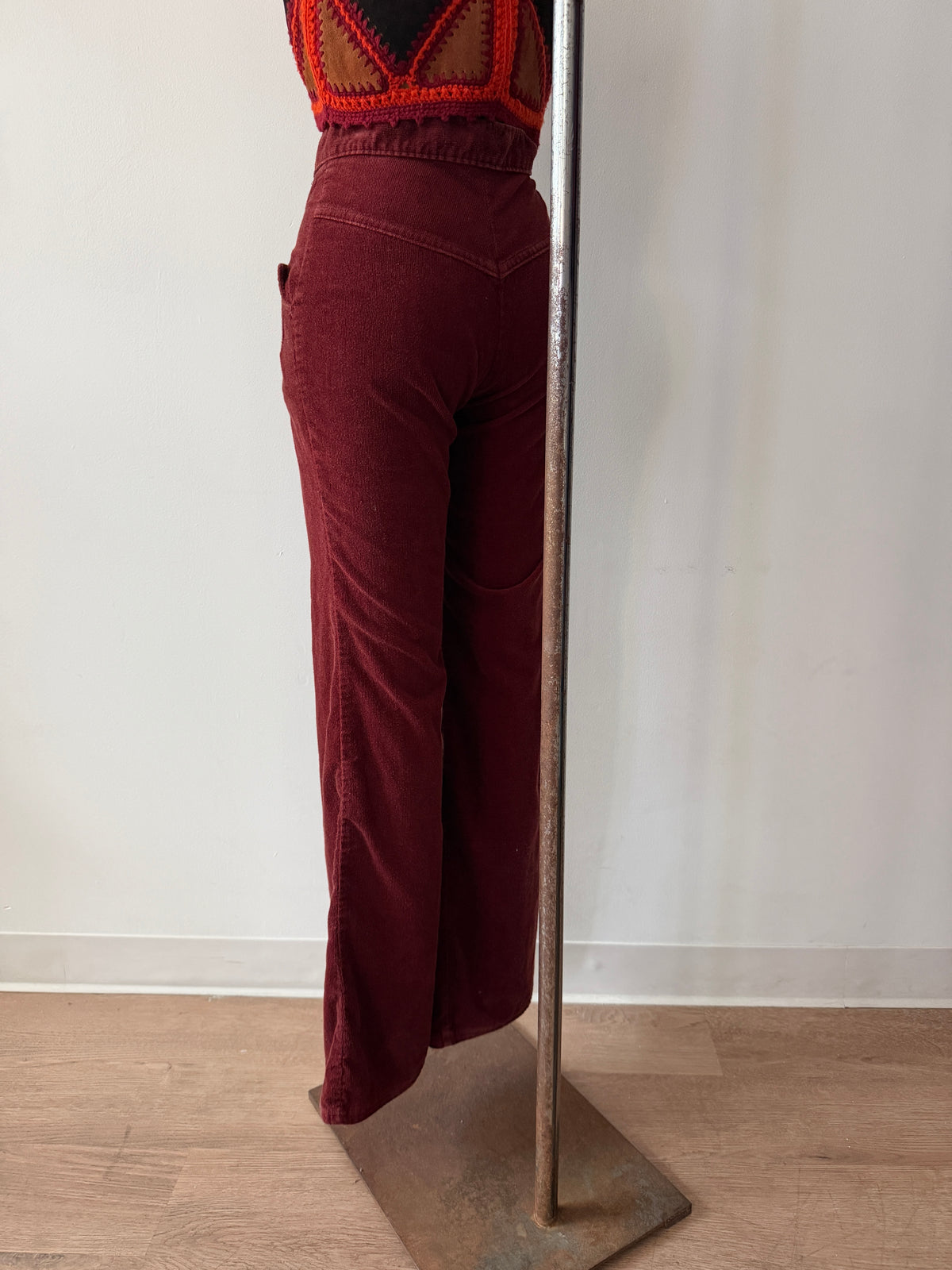 1970s Vintage Soft Brick Red Corduroy Pants by "Rhythm and Blues" - 26"