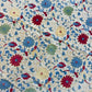 1970s Vintage Indian Cotton Hand Block Printed Uncut Fabric Yardage - Red / Cream / Blue / Green Large Blooms - 66" x 98" (#6)