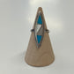1970s Vintage Turquoise  and Mother of Pearl Inlay Ring - Size 5.5