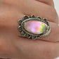 1970s Vintage Mother of Pearl Leaf Southwest Ring - Size 6.5