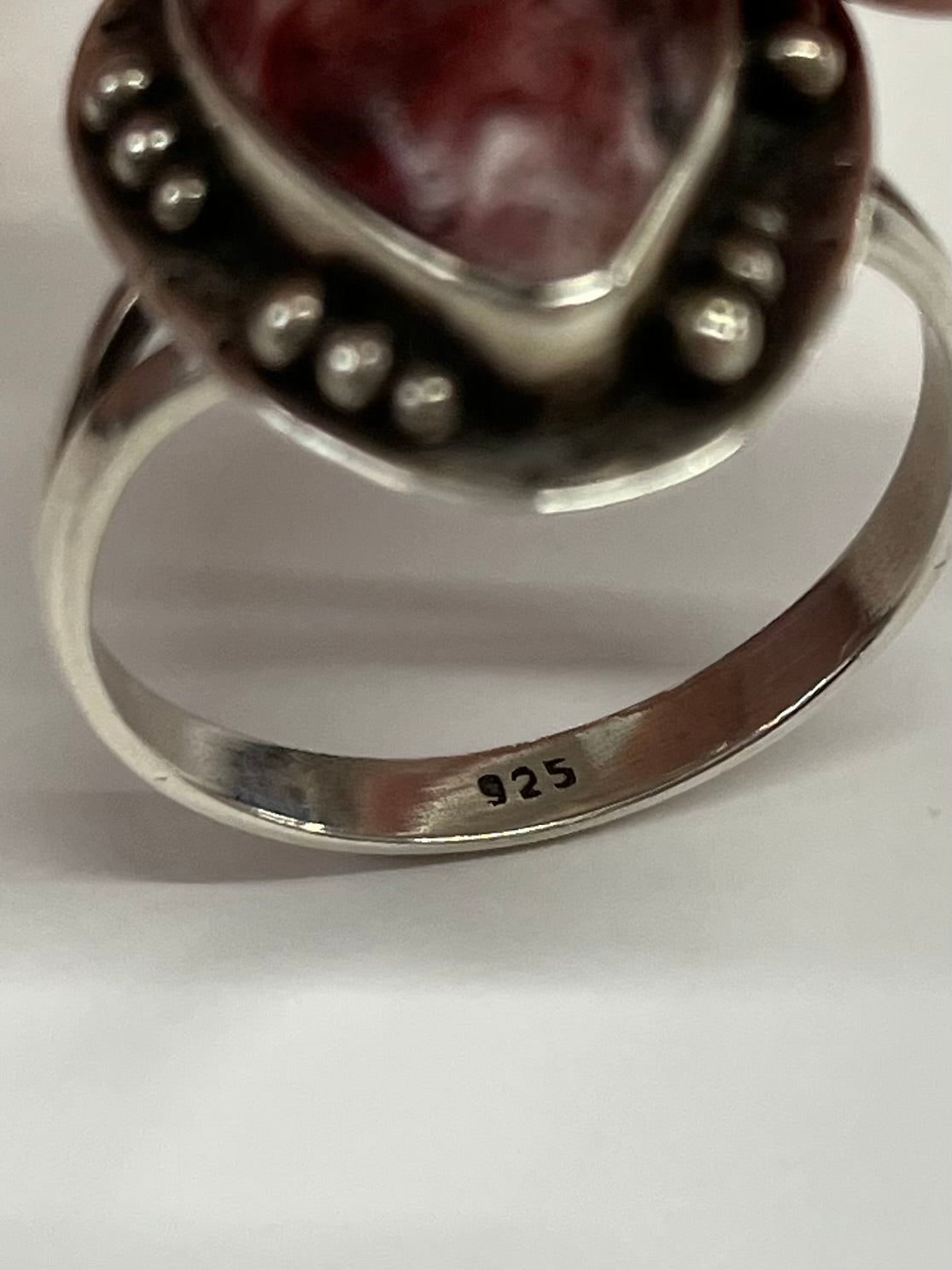 1980s Vintage Sterling and Agate Southwest Ring - Size 13