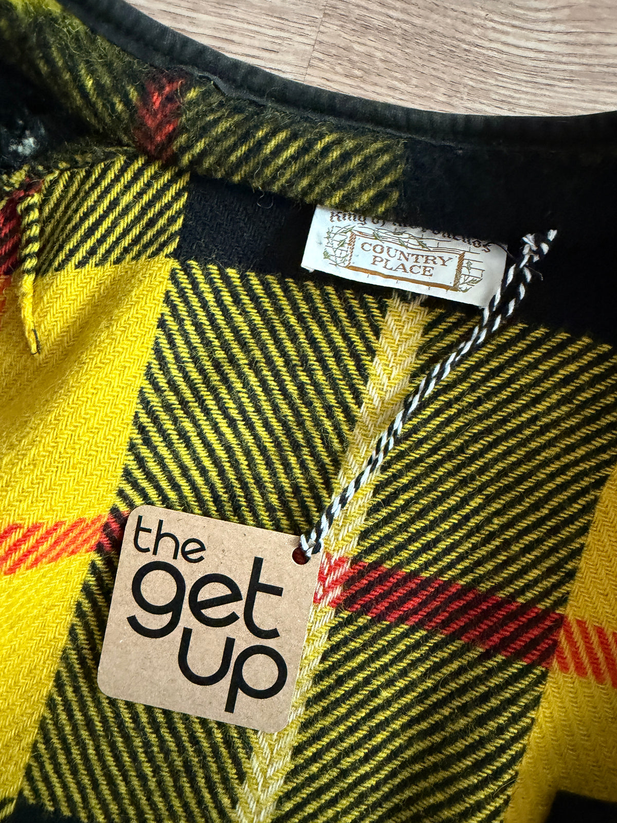 1960s Yellow Plaid Buckle Poncho Capelette by King of the Ponchos