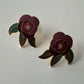 1990s Vintage Laurel Birch "Deco Rose" Clip On earrings