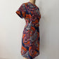 1970's Vintage Paisley Belted Shift Dress Made in USA by City Scene Plus VOLUP
