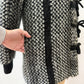 1980s Vintage Black & White Shaggy Knit Coat