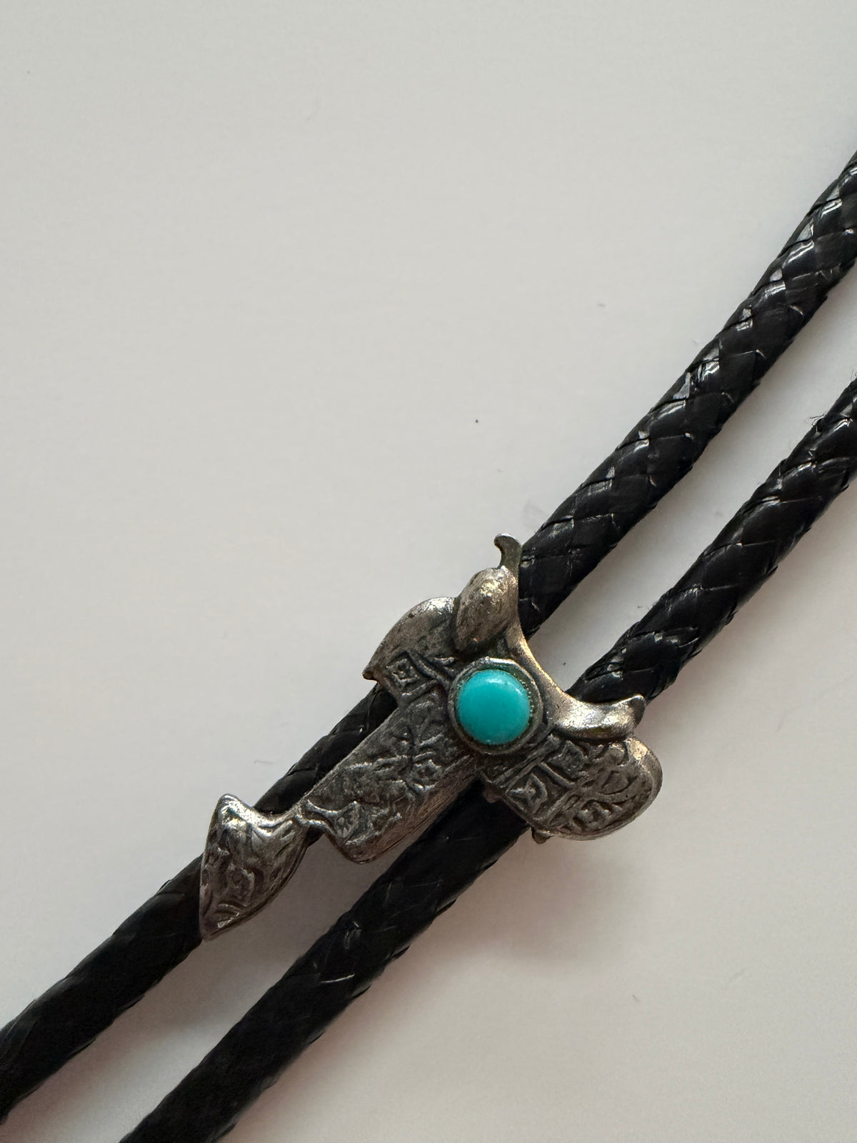 1970s Vintage Saddle Horse Riding Bolo Tie Necklace