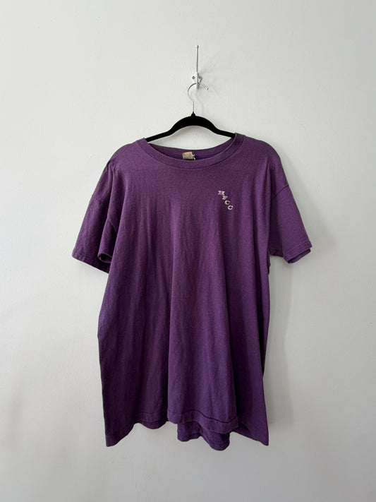 1960s Vintage Purple HFCC Henry Ford Community College Cotton Tee - Mayo Spruce Tag U.S.A. Made