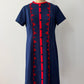1970s Vintage Mod Navy w/ Red Scalloped Trim A-Line Dress