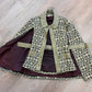 1960s Vintage Mod Wool Chain Belted Capelette Coat with Cape Over