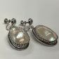 1950s Vintage Whiting and Davis Sterling and Mother of Pearl Screwback Earrings