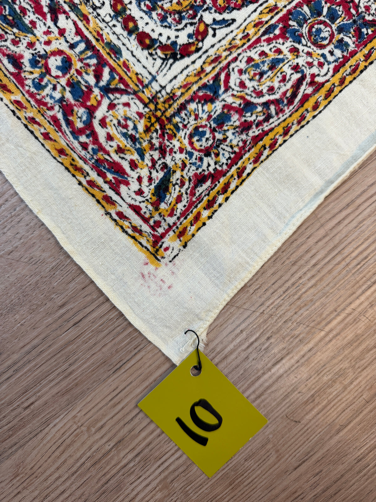 1970s Vintage Indian Cotton Hand Block Printed Uncut Fabric Yardage - 80" x 92" (#10)