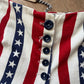 1970s Vintage Hand Sewn American Flag Stars & Stripes High Rise Cotton Shorts