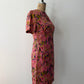 1960s Vintage Mod Abstract Print Shattering Glass A-line Dress
