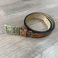1970s Vintage Greg !! Brass Buckle on Leather Belt