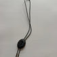 1980s Vintage Large Stone Bolo Tie Necklace