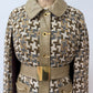 1960s Vintage Mod Wool Chain Belted Capelette Coat with Cape Over