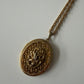 1970s Vintage Gold Toned Script Locket Pendant Necklace