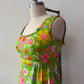 1960s Vintage Neon Flower Power Cotton Mini Dress by Lanz