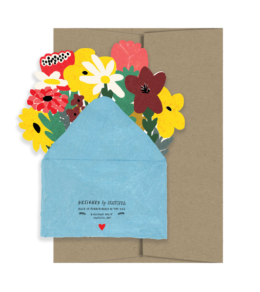 Thank You with Flowers Die Cut Card | Isatopia