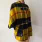 1960s Yellow Plaid Buckle Poncho Capelette by King of the Ponchos
