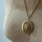 1970s Vintage Gold Toned Script Locket Pendant Necklace