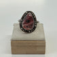1980s Vintage Sterling and Agate Southwest Ring - Size 13
