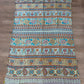 1970s Vintage Hand Block Printed Indian Cotton Fabric - Purple / Blue / Turquoise / Orange  - 62" x 92" (#7)