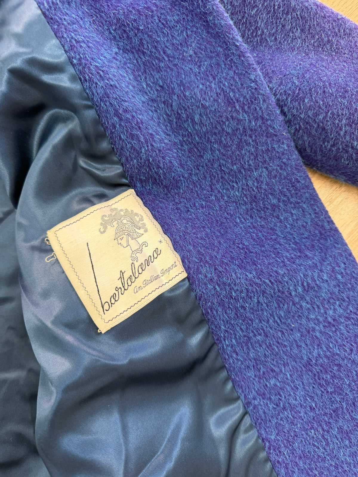 1950s Vintage Purple and Teal Wool Dress Swing Coat
