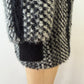 1980s Vintage Black & White Shaggy Knit Coat