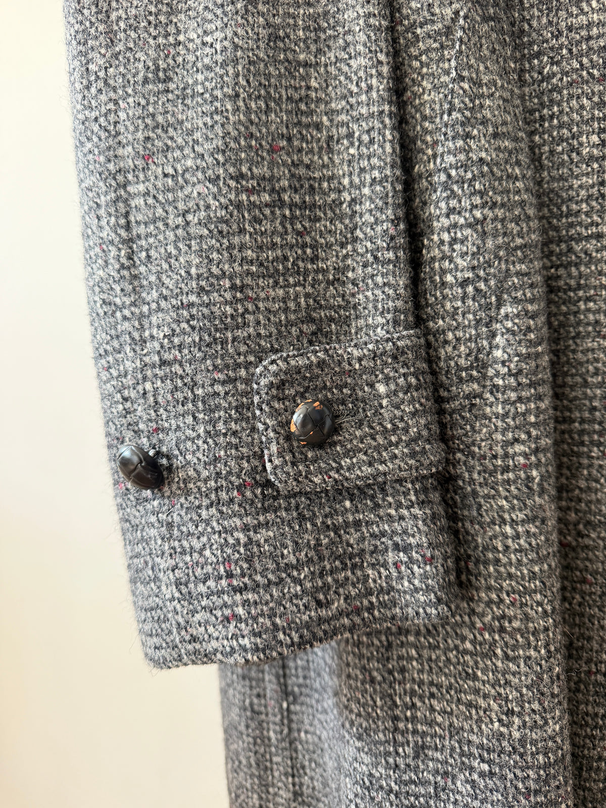 1960s Vintage Gray Harris Tweed Scottish Wool Coat