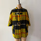 1960s Yellow Plaid Buckle Poncho Capelette by King of the Ponchos