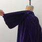1950s - 1960s Vintage Deep Purple Velvet with Rhinestone Buttons Full Length Cape Cloak with Hood