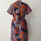 1970's Vintage Paisley Belted Shift Dress Made in USA by City Scene Plus VOLUP