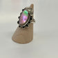 1970s Vintage Mother of Pearl Leaf Southwest Ring - Size 6.5