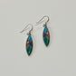 1990s Vintage Sterling Silver Stone Inlay Earrings