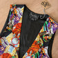 2000's Y2K Vintage Nicole Miller Novelty Print Basketball Vest 100% Silk