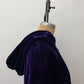 1950s - 1960s Vintage Deep Purple Velvet with Rhinestone Buttons Full Length Cape Cloak with Hood