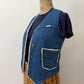 1970s Fleece-Lined Denim Snap Vest