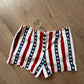 1970s Vintage Hand Sewn American Flag Stars & Stripes High Rise Cotton Shorts