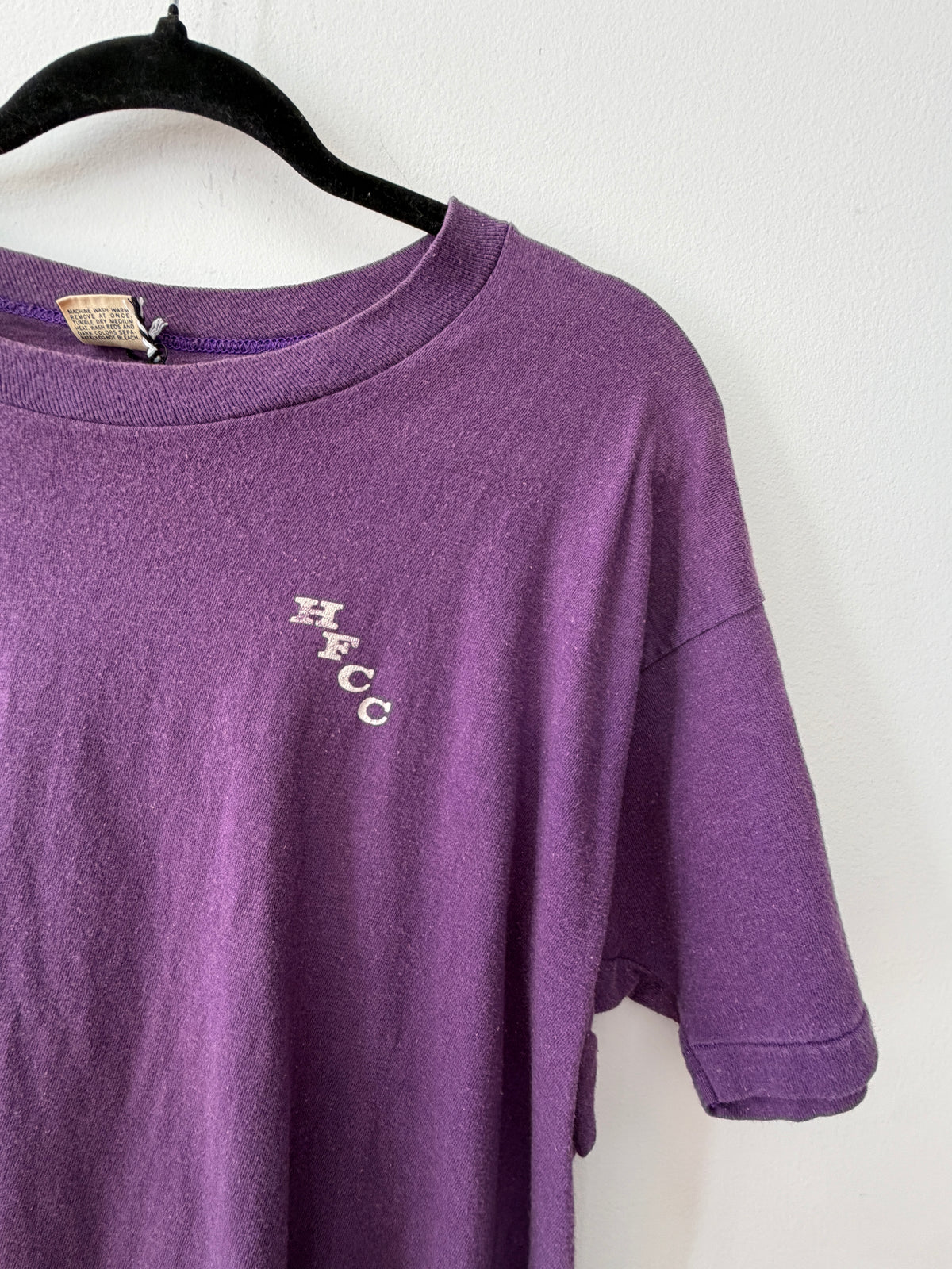 1960s Vintage Purple HFCC Henry Ford Community College Cotton Tee - Mayo Spruce Tag U.S.A. Made