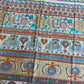 1970s Vintage Hand Block Printed Indian Cotton Fabric - Purple / Blue / Turquoise / Orange  - 62" x 92" (#7)