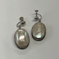 1950s Vintage Whiting and Davis Sterling and Mother of Pearl Screwback Earrings