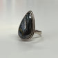1990s Vintage Nuumite and Sterling Teardrop Ring - Size 7